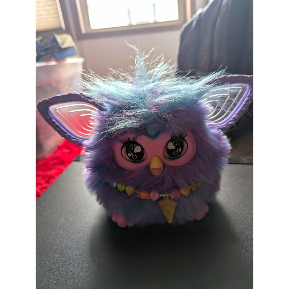 Hasbro Furby Boom Interactive Plush Toy Purple/Blue Fur Pink Ears 2012 6+